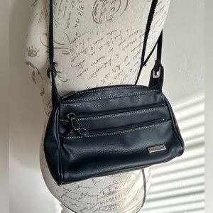 Laura Scott Black Leather Crossbody Bag
